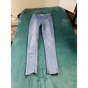 Free People Jeans Size 24 Womens Blue Stretch Pants Mid Rise Pull On Skinny